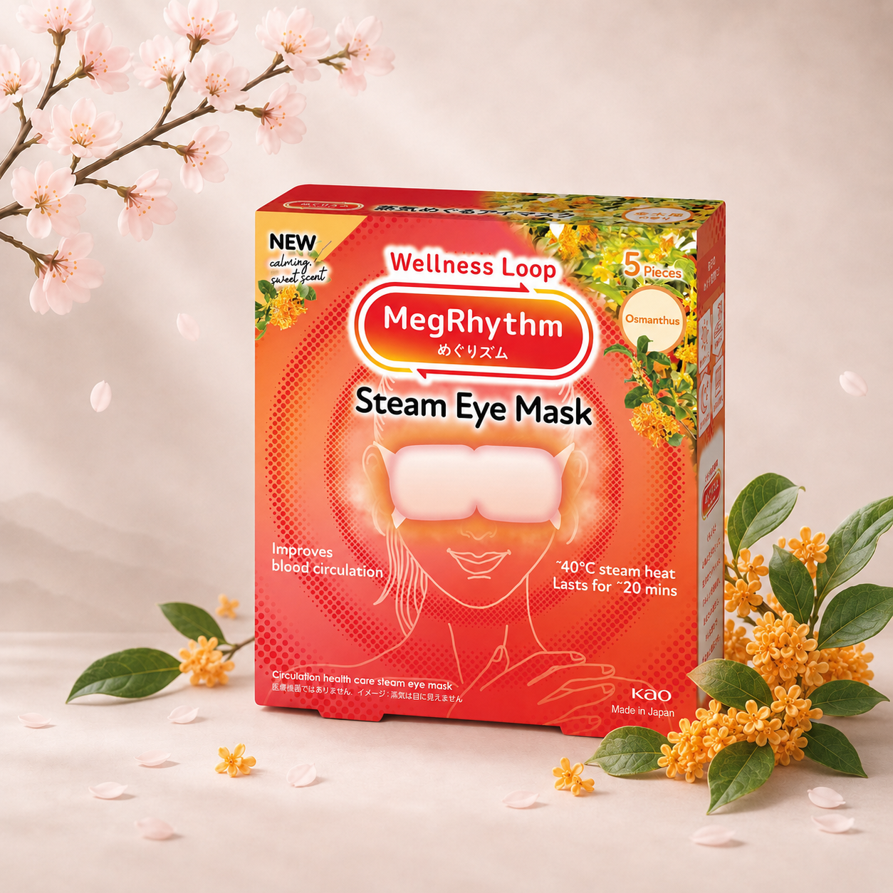 Kao MegRhythm Steam Eye Mask, 5 db . szemmaszk Osmanthus