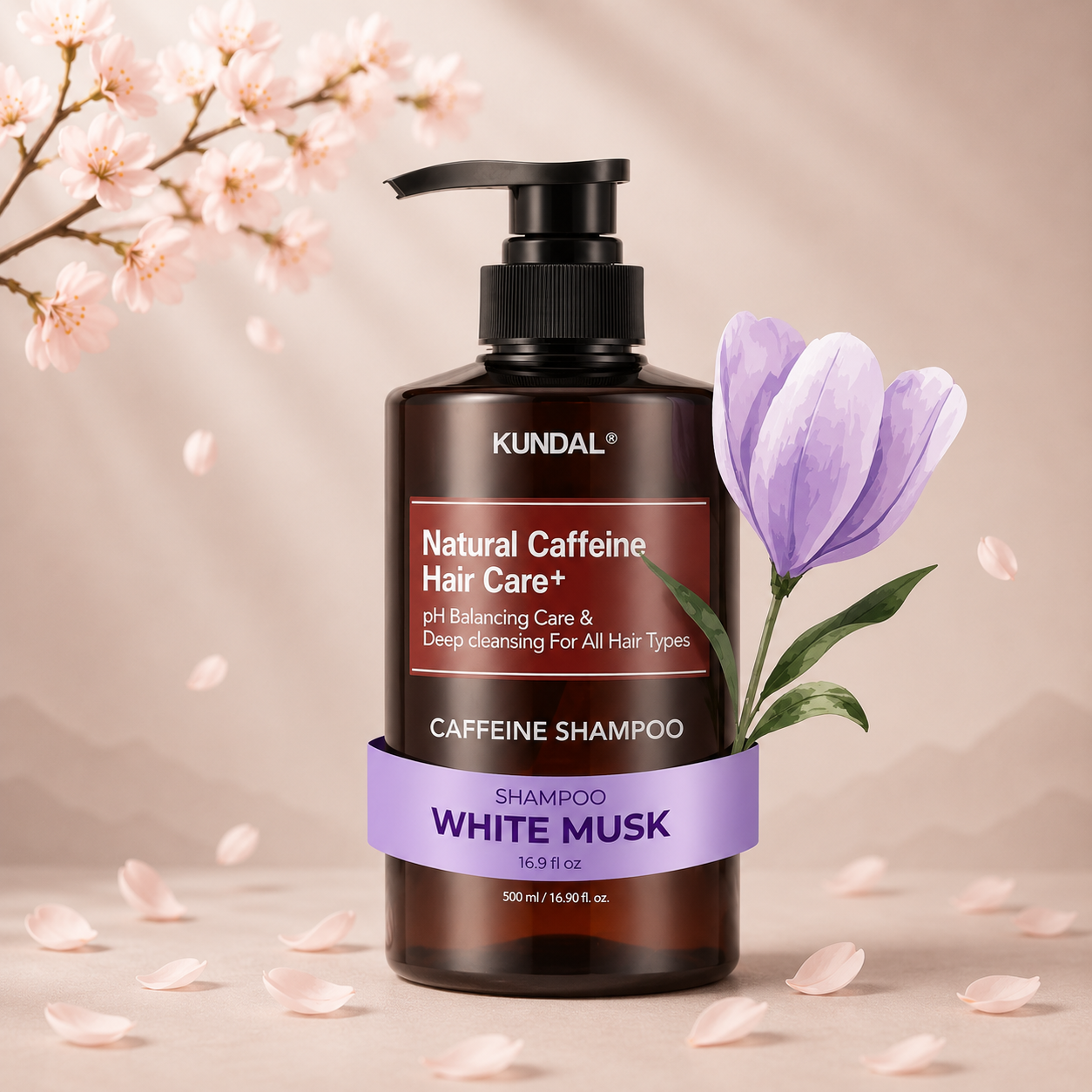 Kundal Natural Caffein White Musk fejbőrápoló sampon koffeinnel